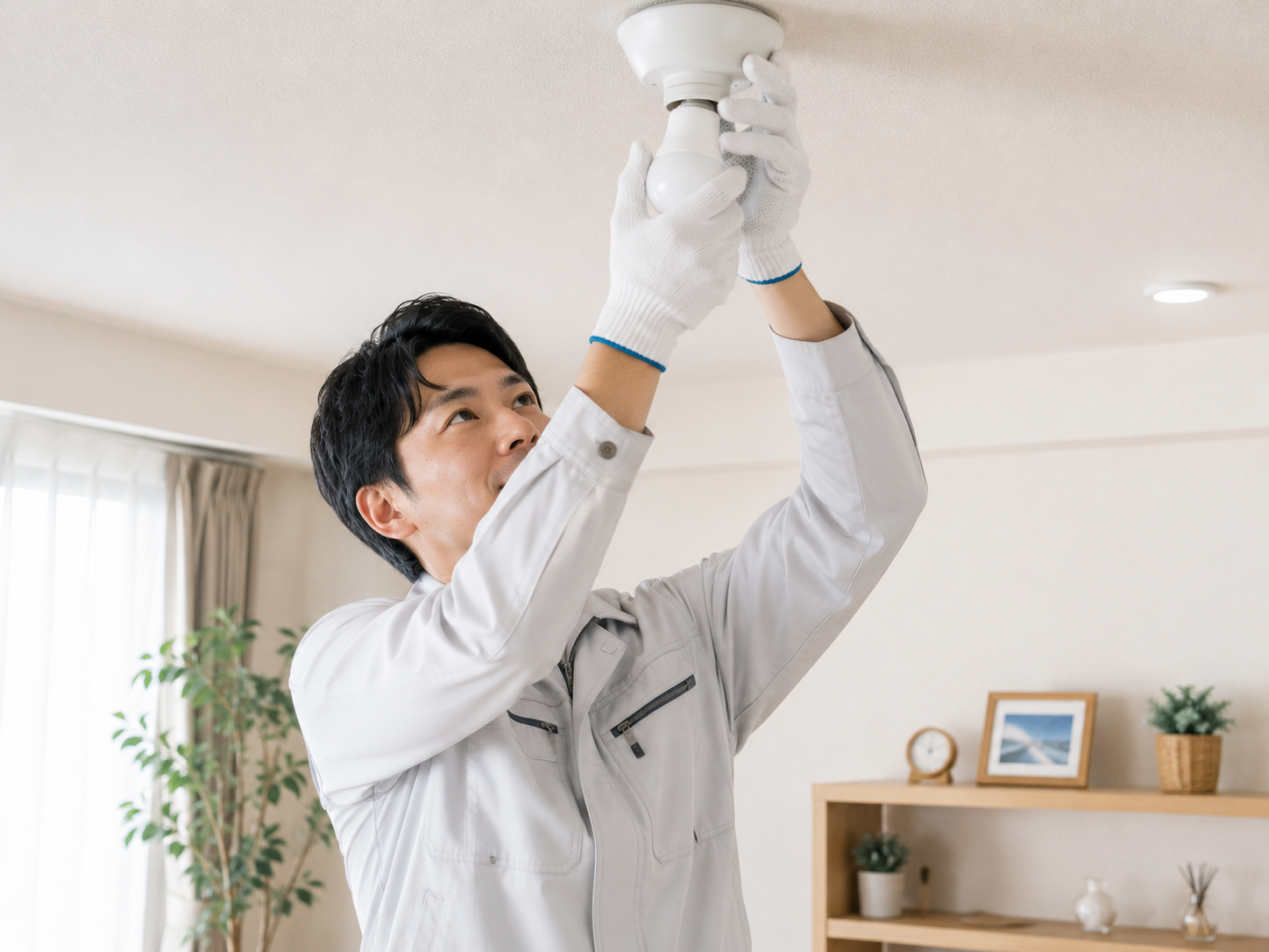 電球交換や室内の軽作業を行うサービスイメージ